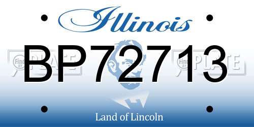 BP72713 Illinois License Plate