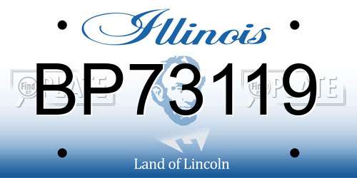 BP73119 Illinois License Plate