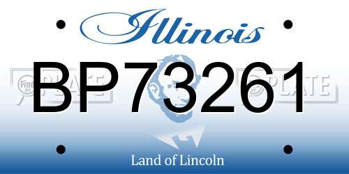BP73261 Illinois License Plate
