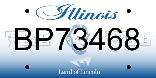 BP73468 Illinois License Plate