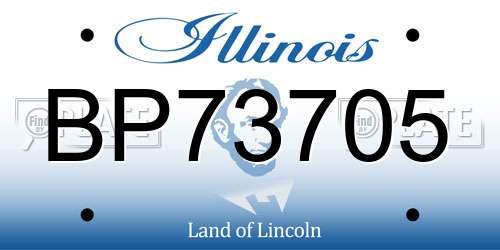 BP73705 Illinois License Plate