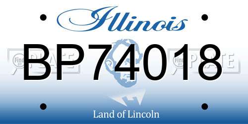 BP74018 Illinois License Plate