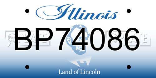 BP74086 Illinois License Plate