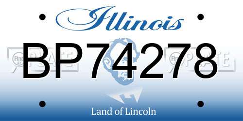 BP74278 Illinois License Plate