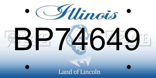 BP74649 Illinois License Plate