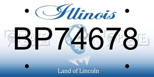 BP74678 Illinois License Plate