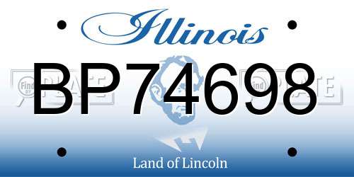 BP74698 Illinois License Plate