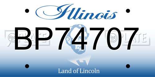 BP74707 Illinois License Plate