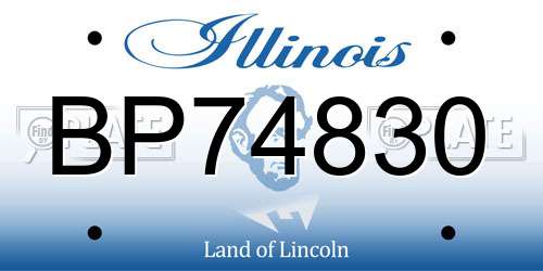 BP74830 Illinois License Plate