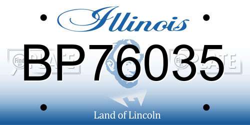 BP76035 Illinois License Plate