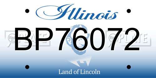 BP76072 Illinois License Plate