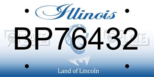 BP76432 Illinois License Plate