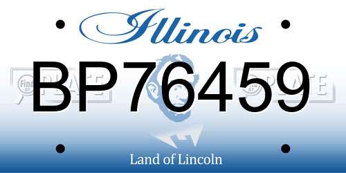 BP76459 Illinois License Plate