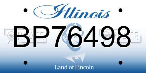 BP76498 Illinois License Plate