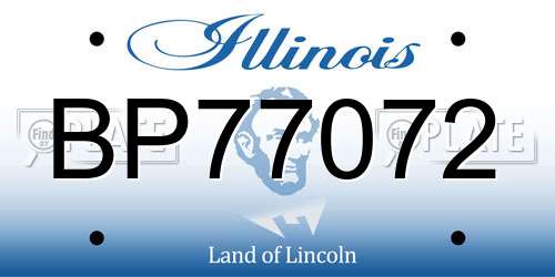 BP77072 Illinois License Plate