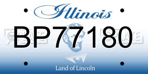 BP77180 Illinois License Plate