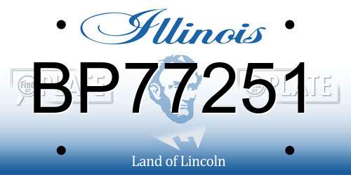 BP77251 Illinois License Plate