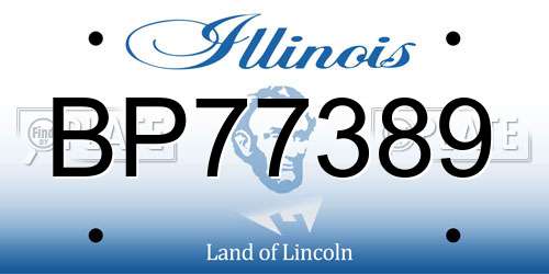 BP77389 Illinois License Plate