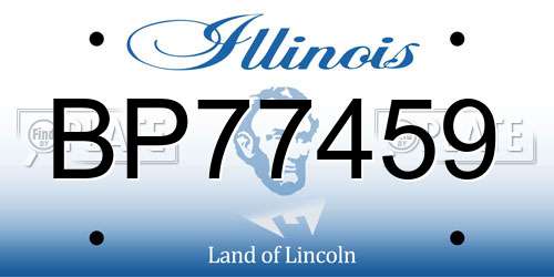 BP77459 Illinois License Plate