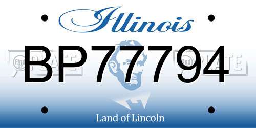 BP77794 Illinois License Plate