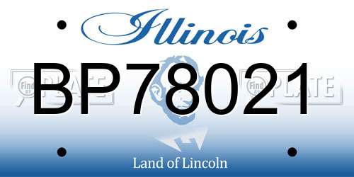 BP78021 Illinois License Plate