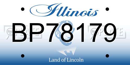 BP78179 Illinois License Plate