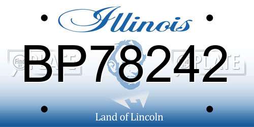 BP78242 Illinois License Plate
