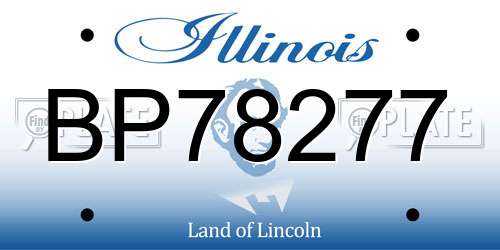 BP78277 Illinois License Plate