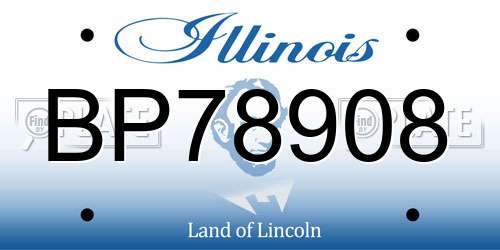 BP78908 Illinois License Plate