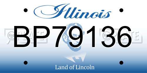 BP79136 Illinois License Plate