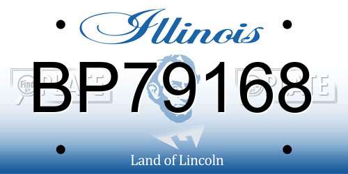 BP79168 Illinois License Plate
