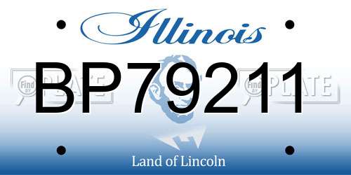 BP79211 Illinois License Plate