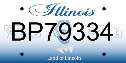 BP79334 Illinois License Plate