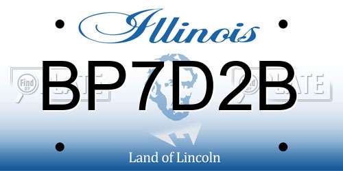 BP7D2B Illinois License Plate