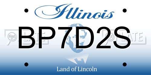 BP7D2S Illinois License Plate