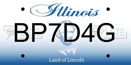 BP7D4G Illinois License Plate