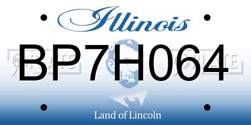 BP7H064 Illinois License Plate