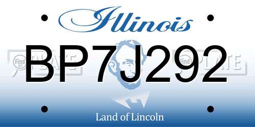 BP7J292 Illinois License Plate