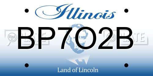 BP7O2B Illinois License Plate