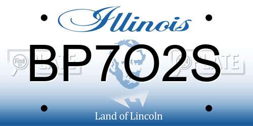 BP7O2S Illinois License Plate