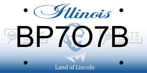 BP7O7B Illinois License Plate