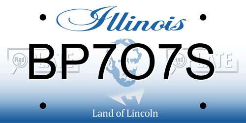 BP7O7S Illinois License Plate
