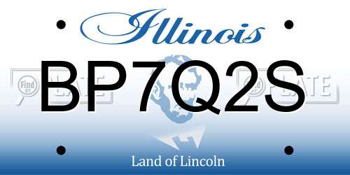 BP7Q2S Illinois License Plate