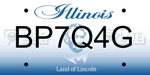 BP7Q4G Illinois License Plate