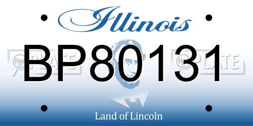 BP80131 Illinois License Plate