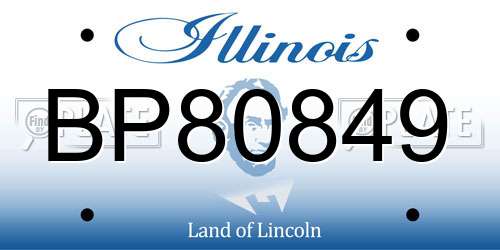 BP80849 Illinois License Plate