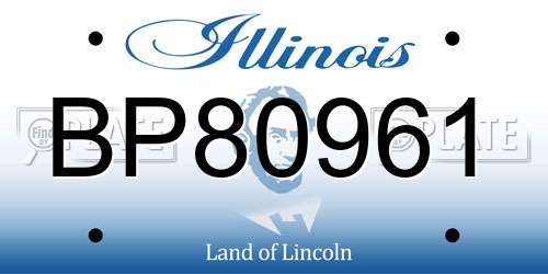 BP80961 Illinois License Plate