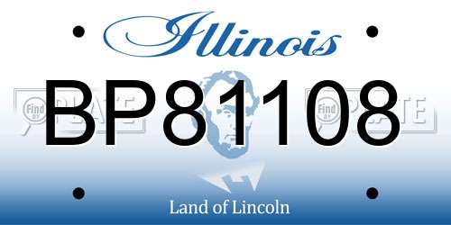 BP81108 Illinois License Plate