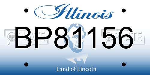 BP81156 Illinois License Plate