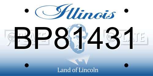 BP81431 Illinois License Plate
